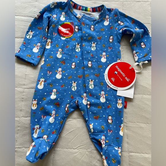 Magnetic Me NEW Preemie Footie Blue Snownen Penguin up to 5lbs Preemie - Picture 2 of 12